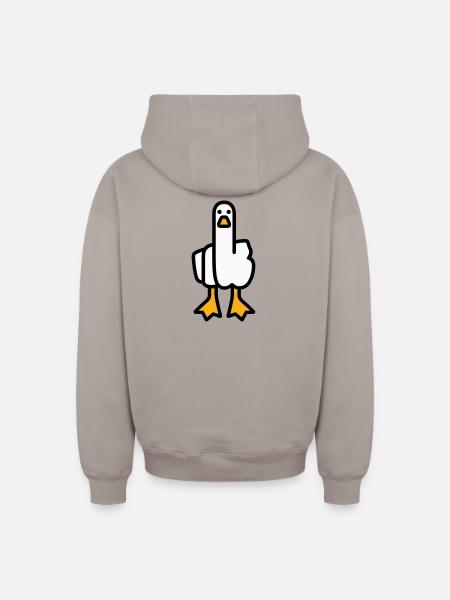 Oie de déclaration - Sweat à capuche unisexe zippé oversize épais SPREAD - taupe