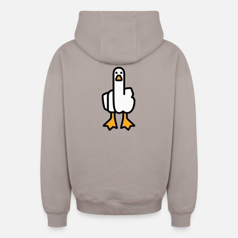 Statement Gans - Oversized Heavyweight Unisex Zip Hoodie - Taupe