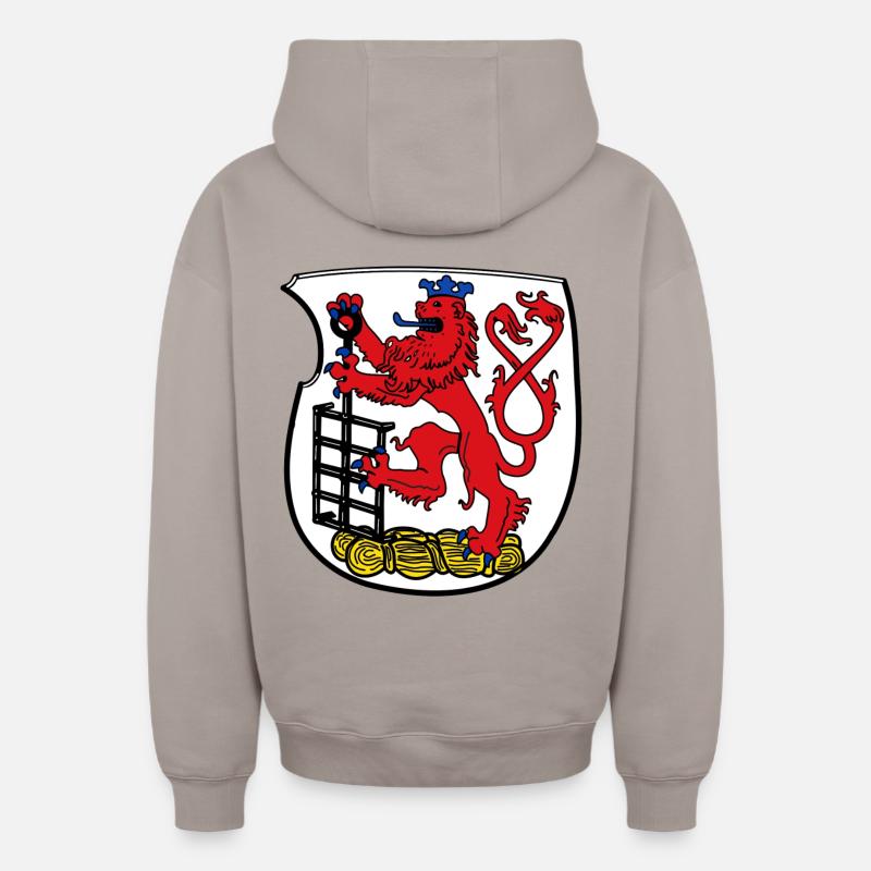 Wuppertal - Sweat à capuche unisexe zippé oversize épais SPREAD - taupe