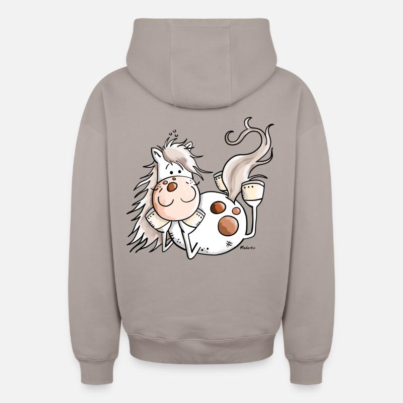 Mignon Cheval - Sweat à capuche unisexe zippé oversize épais SPREAD - taupe