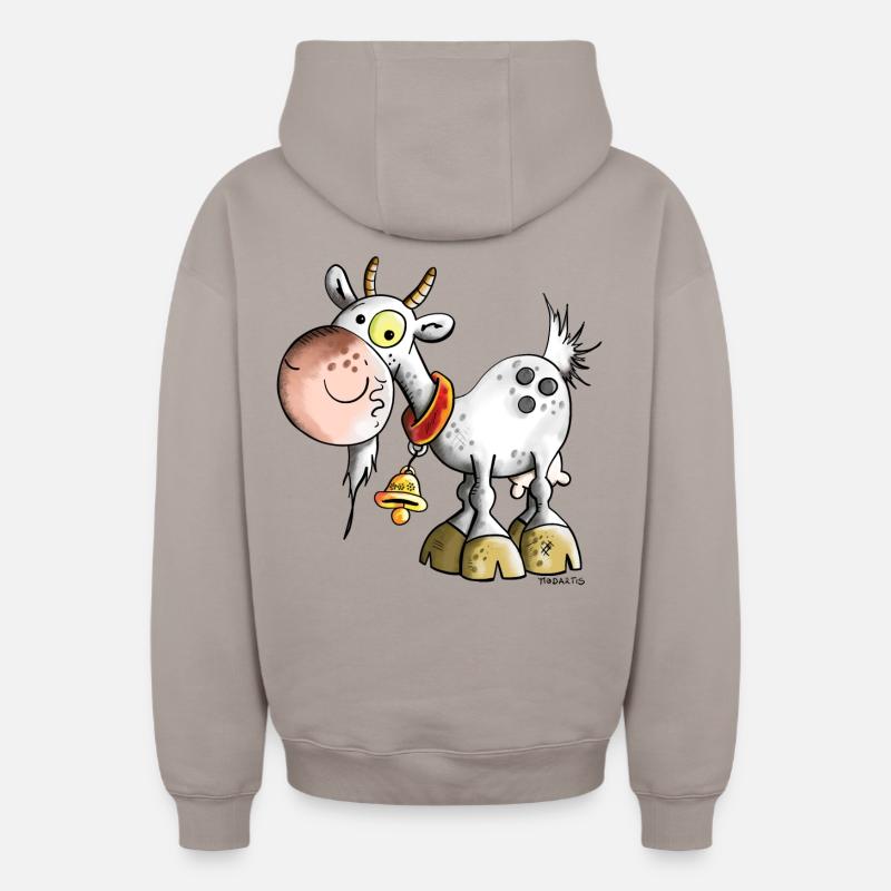 Drôle Chévre - Sweat à capuche unisexe zippé oversize épais SPREAD - taupe