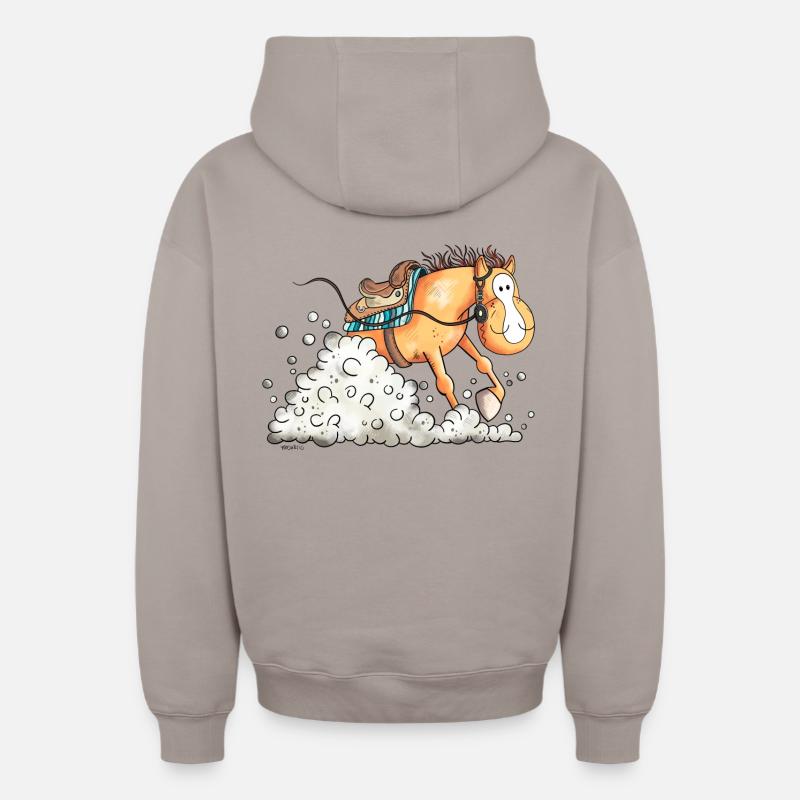 Sliding stop - Sweat à capuche unisexe zippé oversize épais SPREAD - taupe