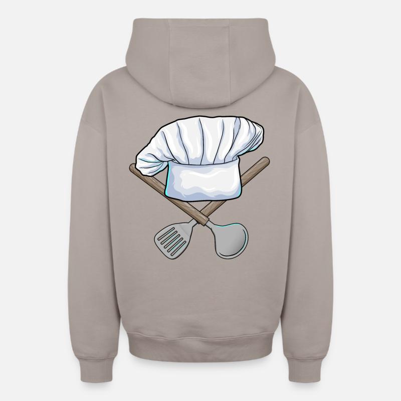 Cuisine de Chef’s Hat - Sweat à capuche unisexe zippé oversize épais SPREAD - taupe