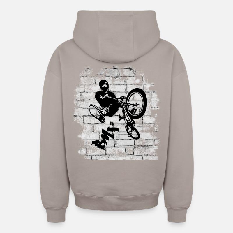 BMX - Sweat à capuche unisexe zippé oversize épais SPREAD - taupe