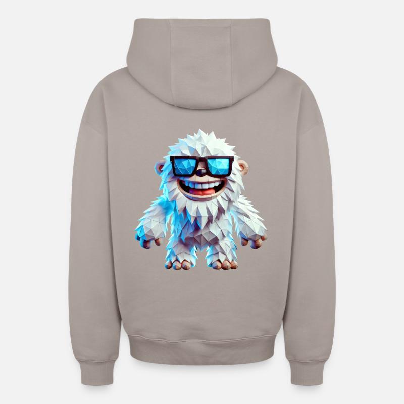yeti cool - Sweat à capuche unisexe zippé oversize épais SPREAD - taupe