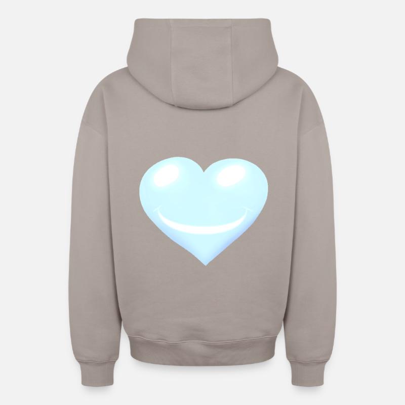 Coeur Coeurs Emotion Visage - Sweat à capuche unisexe zippé oversize épais SPREAD - taupe