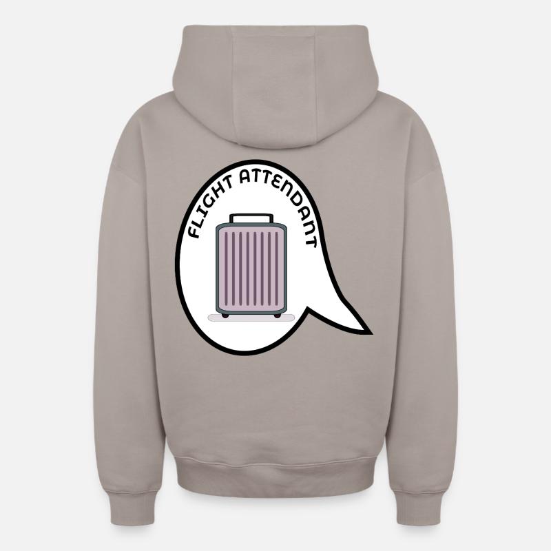 VALISE D’HÔTESSE DE L’AIR - Sweat à capuche unisexe zippé oversize épais SPREAD - taupe