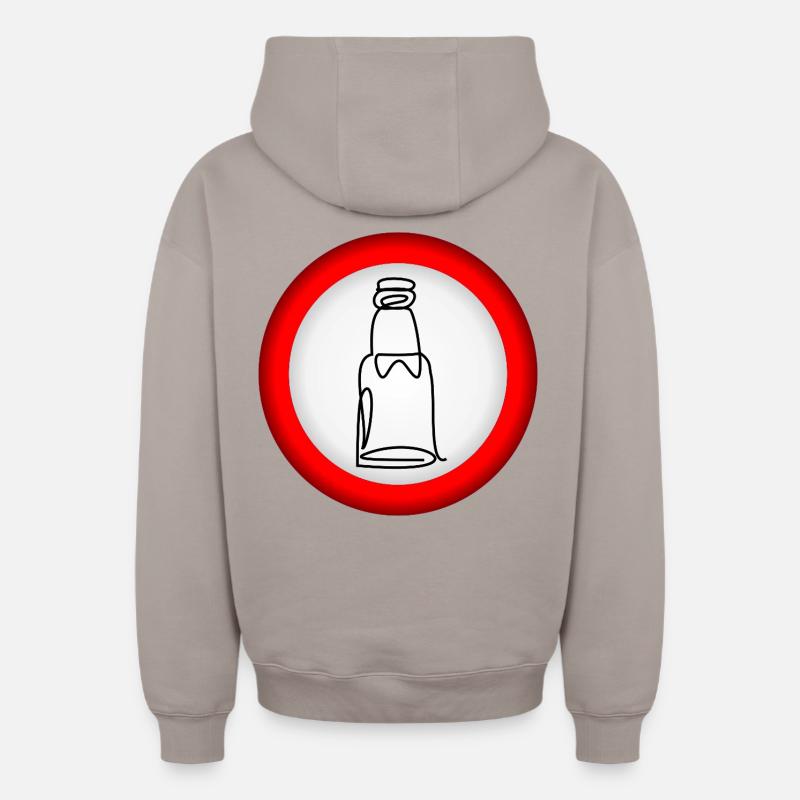 INTERDIRE LA BOUTEILLE DE BIÈRE - Sweat à capuche unisexe zippé oversize épais SPREAD - taupe