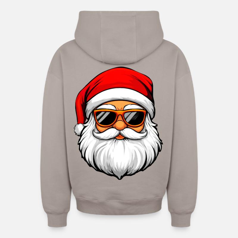 cool Père Noël - Sweat à capuche unisexe zippé oversize épais SPREAD - taupe