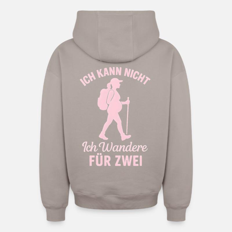 Mère randonneuse enceinte 2026 - Sweat à capuche unisexe zippé oversize épais SPREAD - taupe
