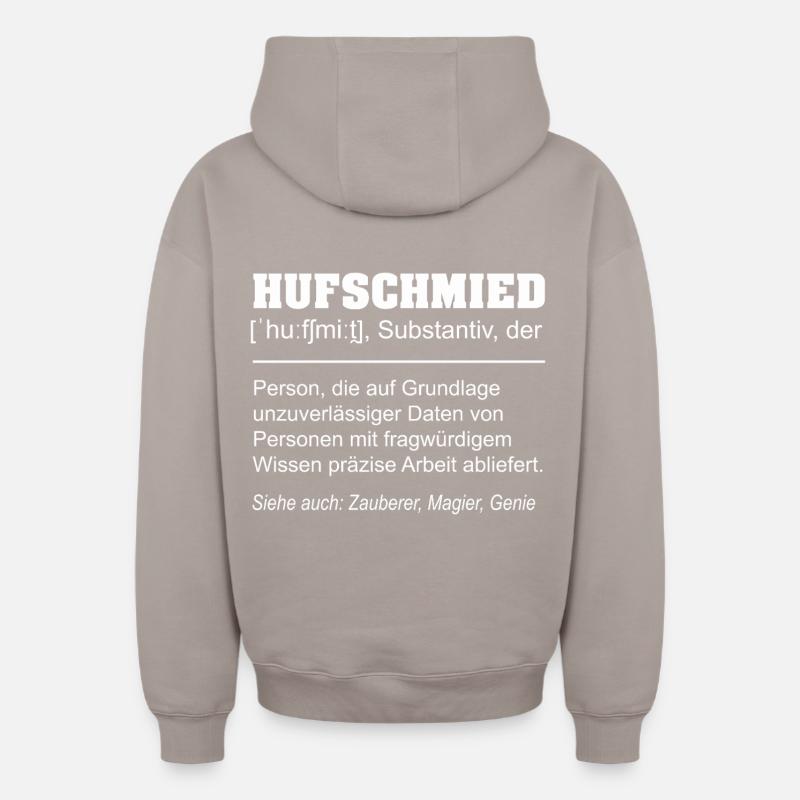 Définition du maréchal-ferrant : Drôle - Sweat à capuche unisexe zippé oversize épais SPREAD - taupe