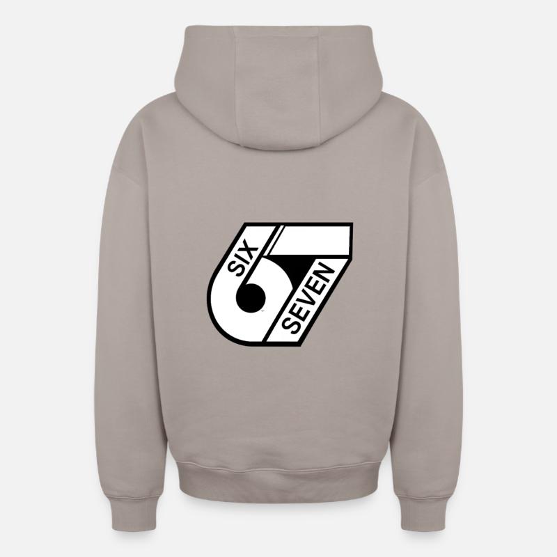 67 Six Sept - Sweat à capuche unisexe zippé oversize épais SPREAD - taupe