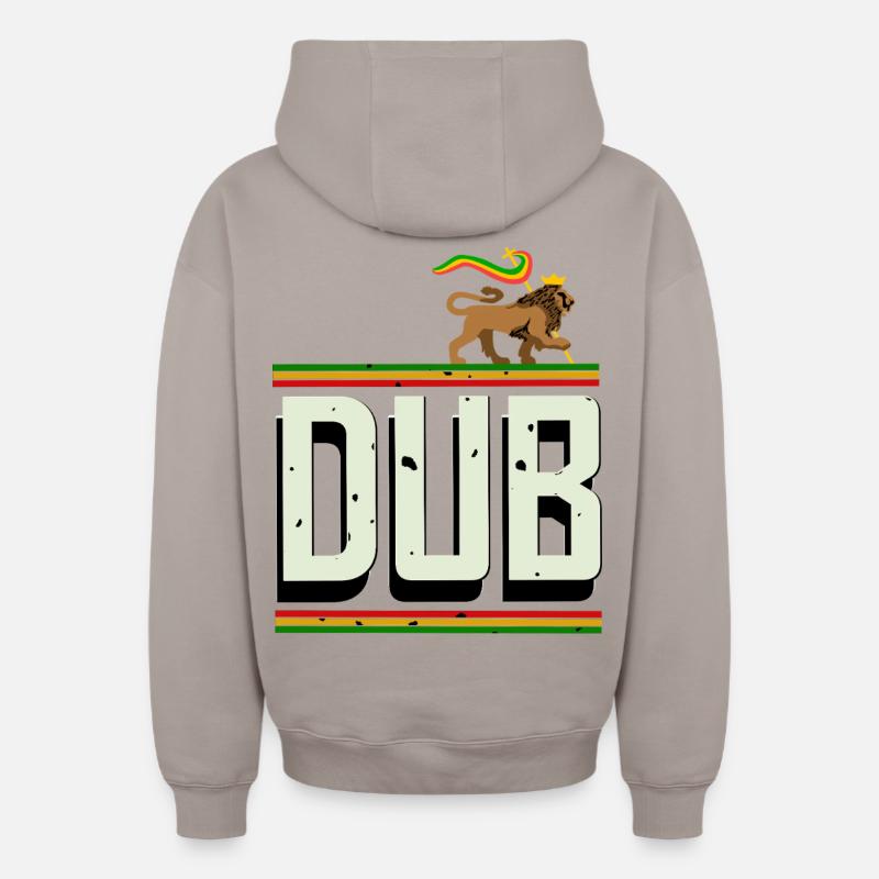Dub Reggae - Sweat à capuche unisexe zippé oversize épais SPREAD - taupe