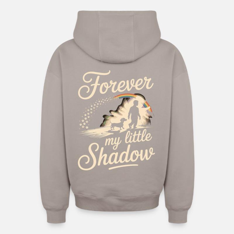 Teckel Shadow - Sweat à capuche unisexe zippé oversize épais SPREAD - taupe