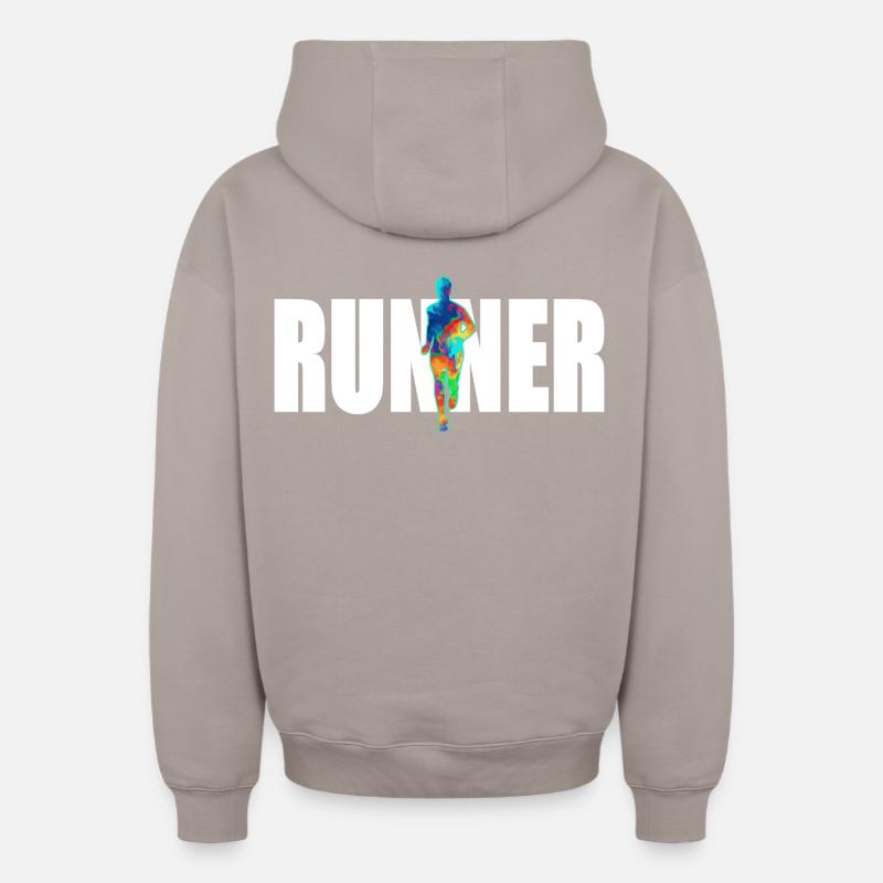 Coureur - Sweat à capuche unisexe zippé oversize épais SPREAD - taupe