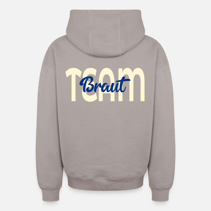 Mariage nuptial en équipe - Sweat à capuche unisexe zippé oversize épais SPREAD - taupe