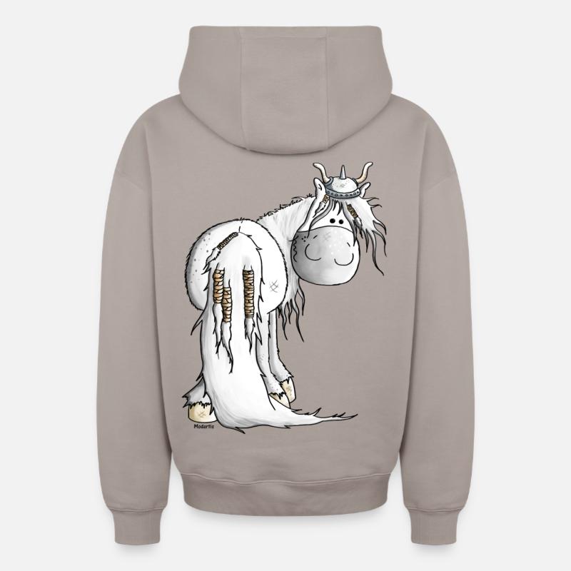 Wikinger Isländer - Pferd - Oversized Heavyweight Unisex Zip Hoodie - Taupe