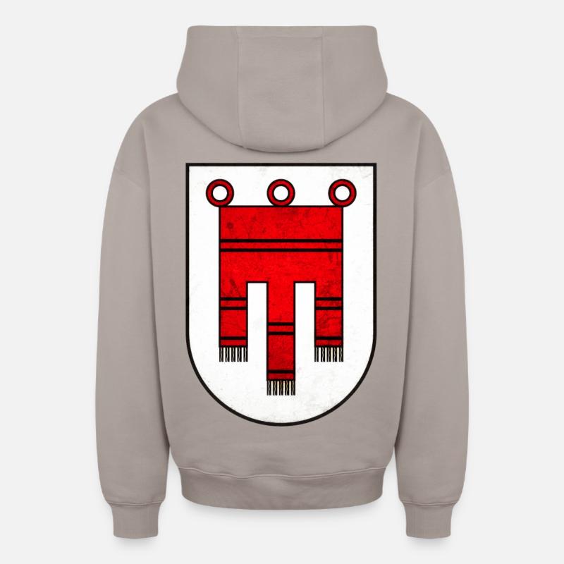 Vorarlberg - Sweat à capuche unisexe zippé oversize épais SPREAD - taupe