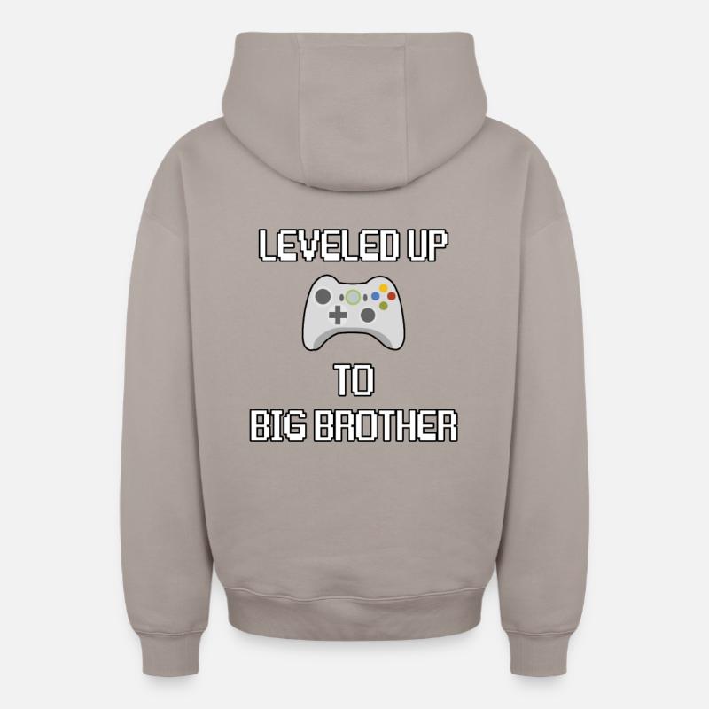 Nivelé jusqu’à Big Brother Gaming - Sweat à capuche unisexe zippé oversize épais SPREAD - taupe