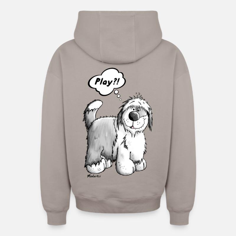 Playing Bobtail - Sweat à capuche unisexe zippé oversize épais SPREAD - taupe
