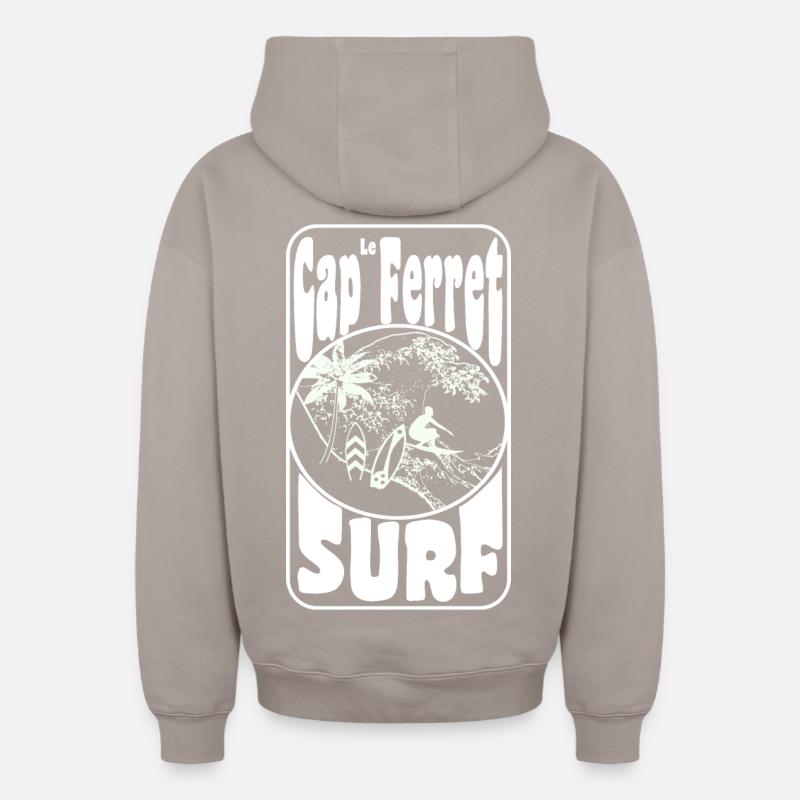 CAP FERRET - Sweat à capuche unisexe zippé oversize épais SPREAD - taupe