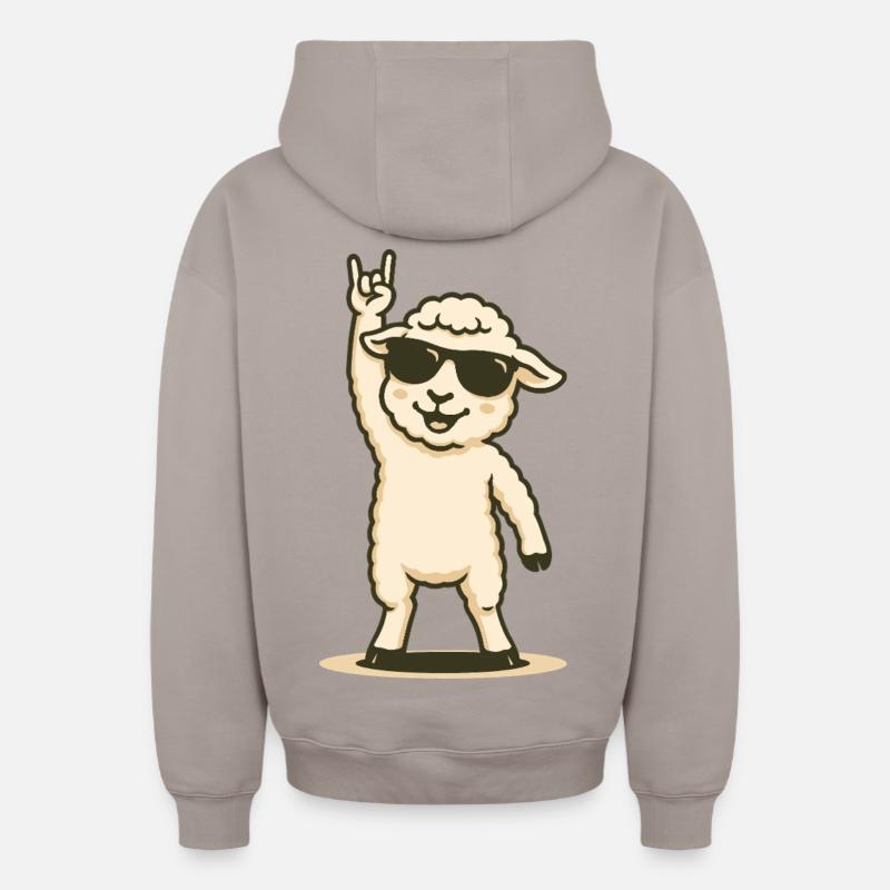 Rock’n’Wool - Sweat à capuche unisexe zippé oversize épais SPREAD - taupe