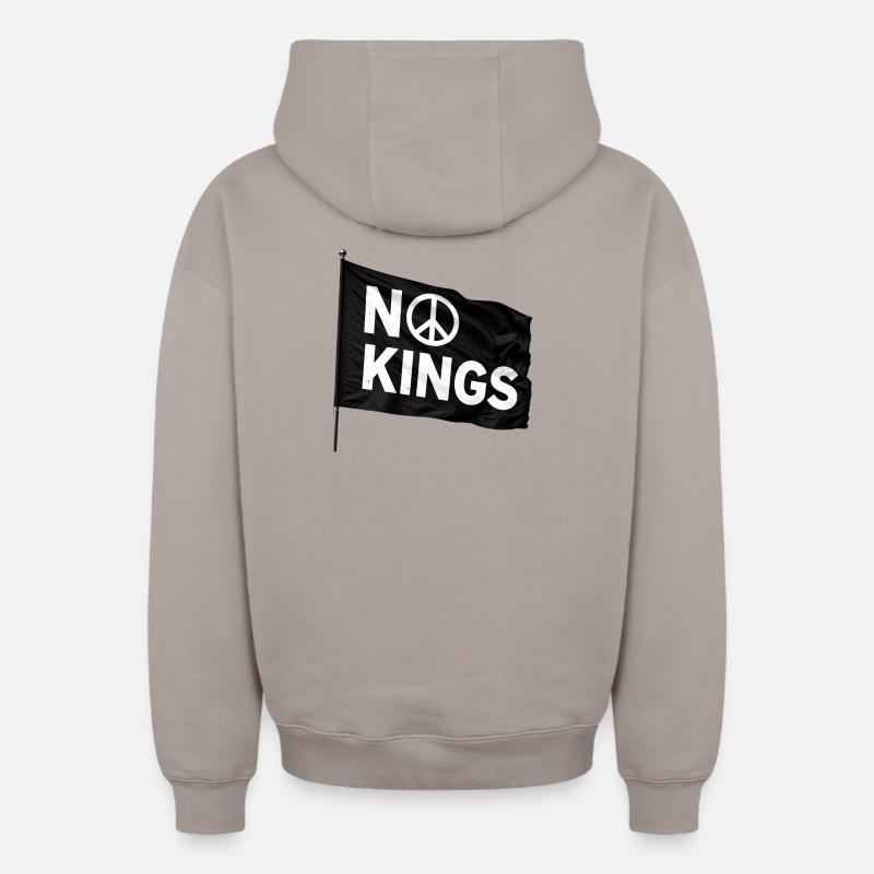 PAS DE ROIS Paix - Sweat à capuche unisexe zippé oversize épais SPREAD - taupe