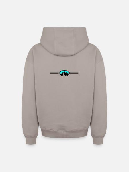 Skibrille Ski Berge - Oversized Heavyweight Unisex Zip Hoodie - Taupe