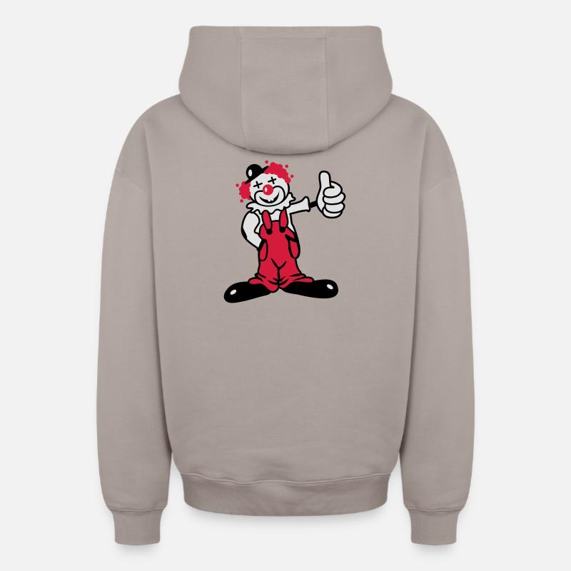 Un clown drôle - Sweat à capuche unisexe zippé oversize épais SPREAD - taupe