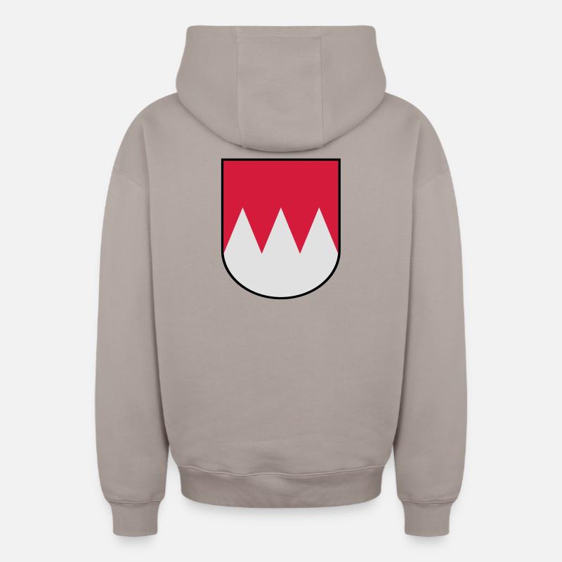 Francs Coat of Arms - Sweat à capuche unisexe zippé oversize épais SPREAD - taupe