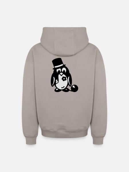 bachelor penguin - Oversized Heavyweight Unisex Zip Hoodie - taupe