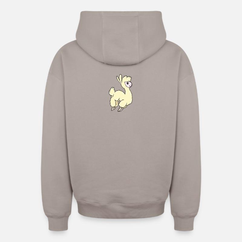 lama - Sweat à capuche unisexe zippé oversize épais SPREAD - taupe