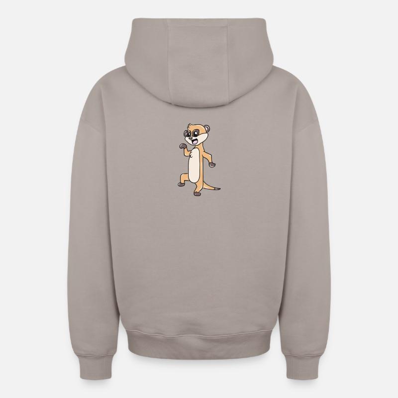 Suricate - Sweat à capuche unisexe zippé oversize épais SPREAD - taupe
