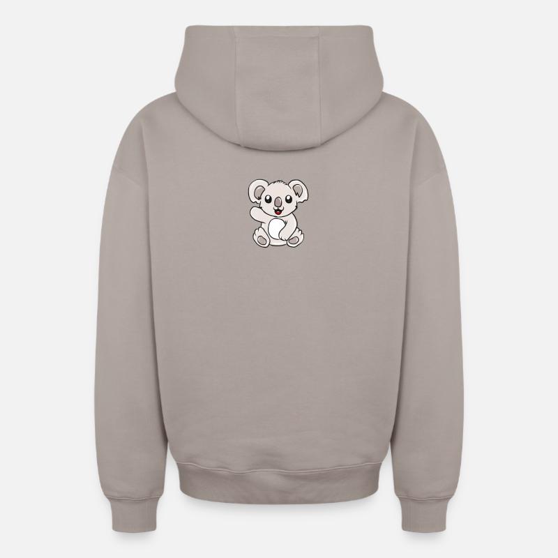 koala - Sweat à capuche unisexe zippé oversize épais SPREAD - taupe