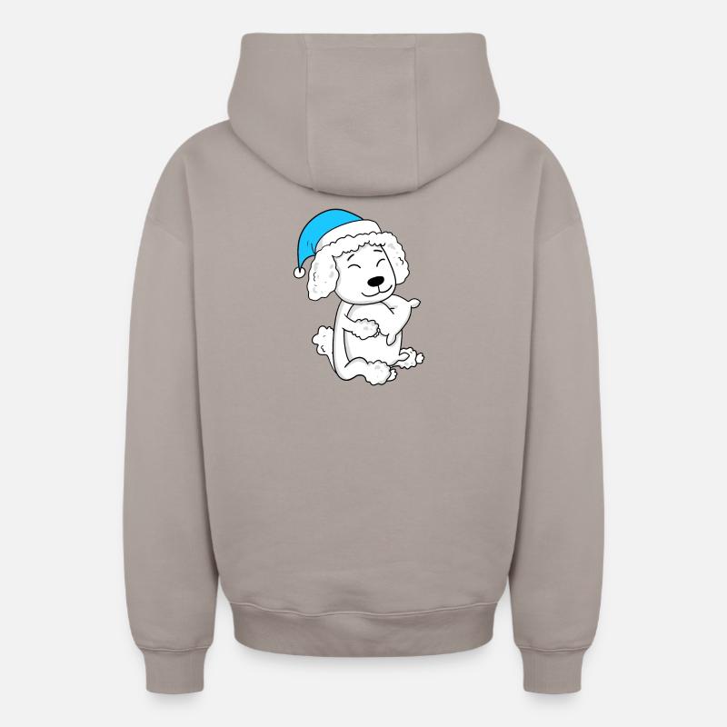 Chien Race Caniche - Sweat à capuche unisexe zippé oversize épais SPREAD - taupe