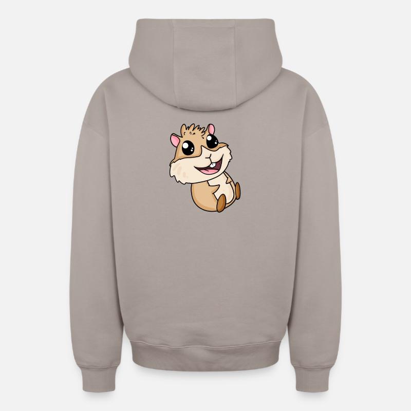 Cobaye - Sweat à capuche unisexe zippé oversize épais SPREAD - taupe