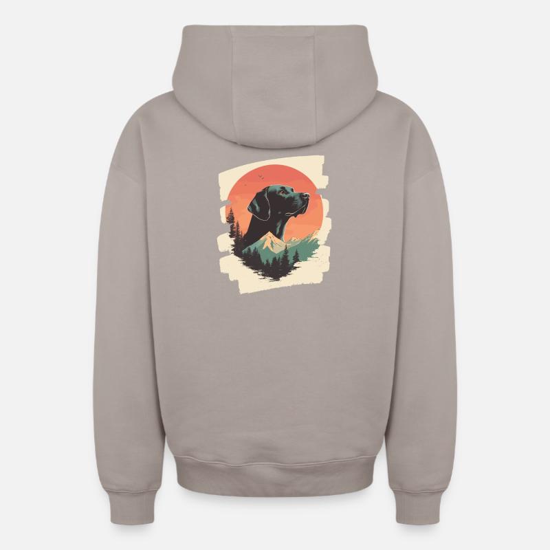 Labrador - Sweat à capuche unisexe zippé oversize épais SPREAD - taupe