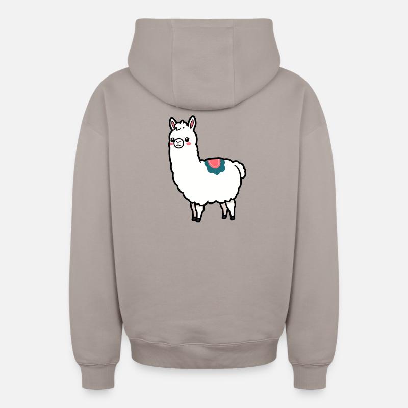 lama - Sweat à capuche unisexe zippé oversize épais SPREAD - taupe