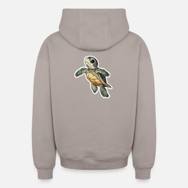 Tortue - Sweat à capuche unisexe zippé oversize épais SPREAD - taupe