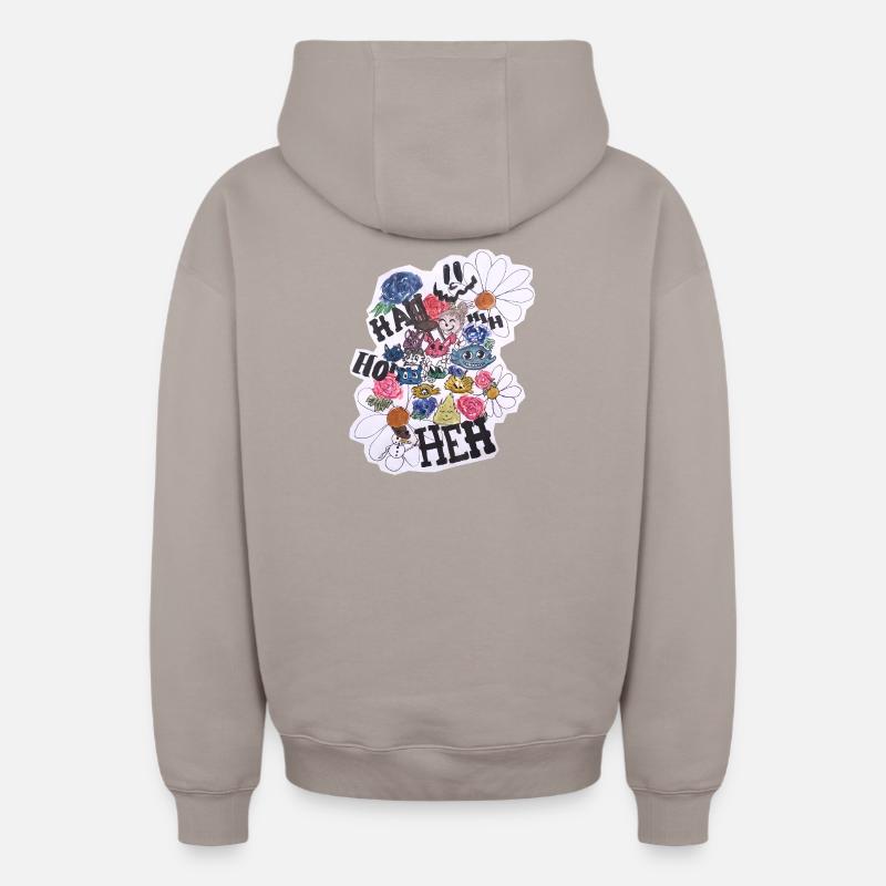 13 bd - Sweat à capuche unisexe zippé oversize épais SPREAD - taupe