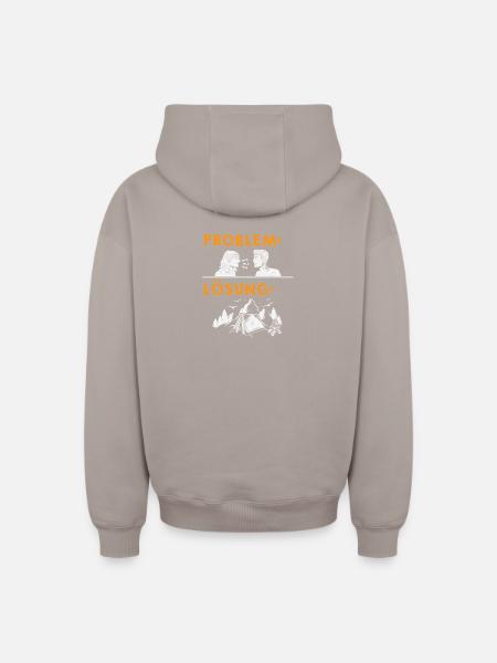 Camper Camping Caravan Saying - Oversized Heavyweight Unisex Zip Hoodie - taupe