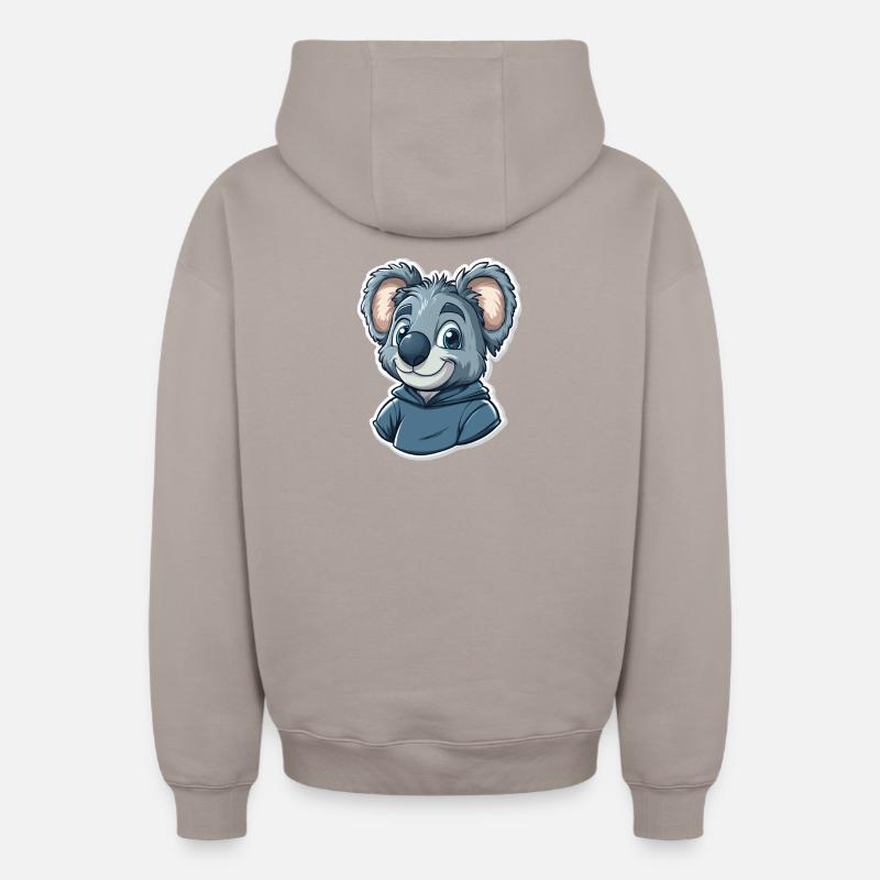 Koala - Sweat à capuche unisexe zippé oversize épais SPREAD - taupe