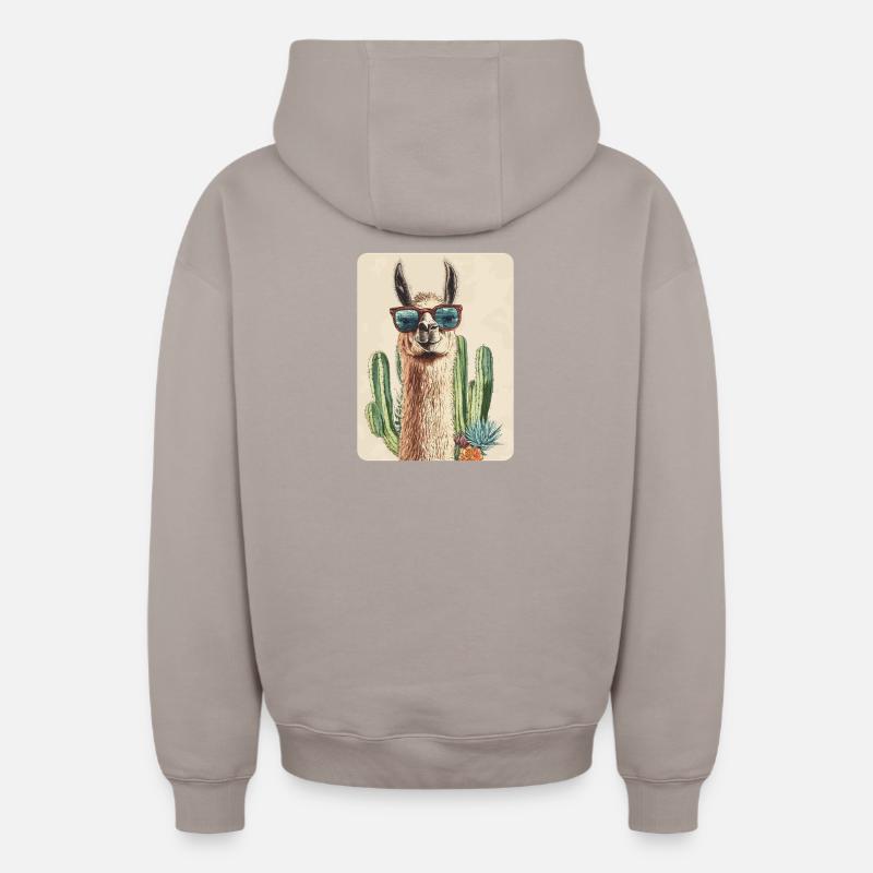 lama - Sweat à capuche unisexe zippé oversize épais SPREAD - taupe