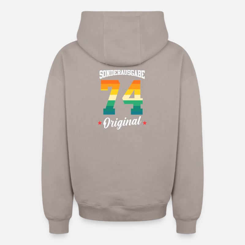 74 Anniversaire - Sweat à capuche unisexe zippé oversize épais SPREAD - taupe
