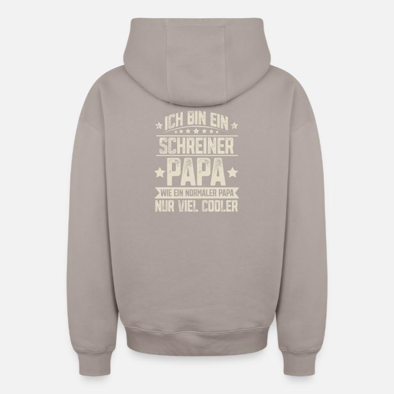 Papa charpentier - Sweat à capuche unisexe zippé oversize épais SPREAD - taupe