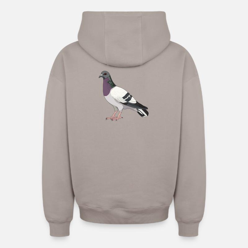 Pigeons Pigeon - Sweat à capuche unisexe zippé oversize épais SPREAD - taupe