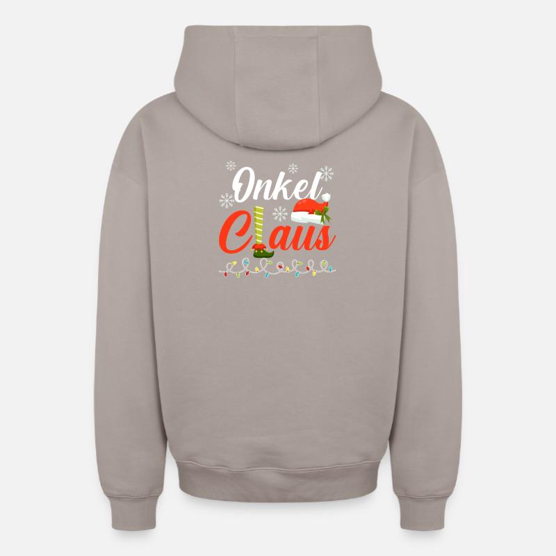 Père Noël Oncle Noël - Sweat à capuche unisexe zippé oversize épais SPREAD - taupe