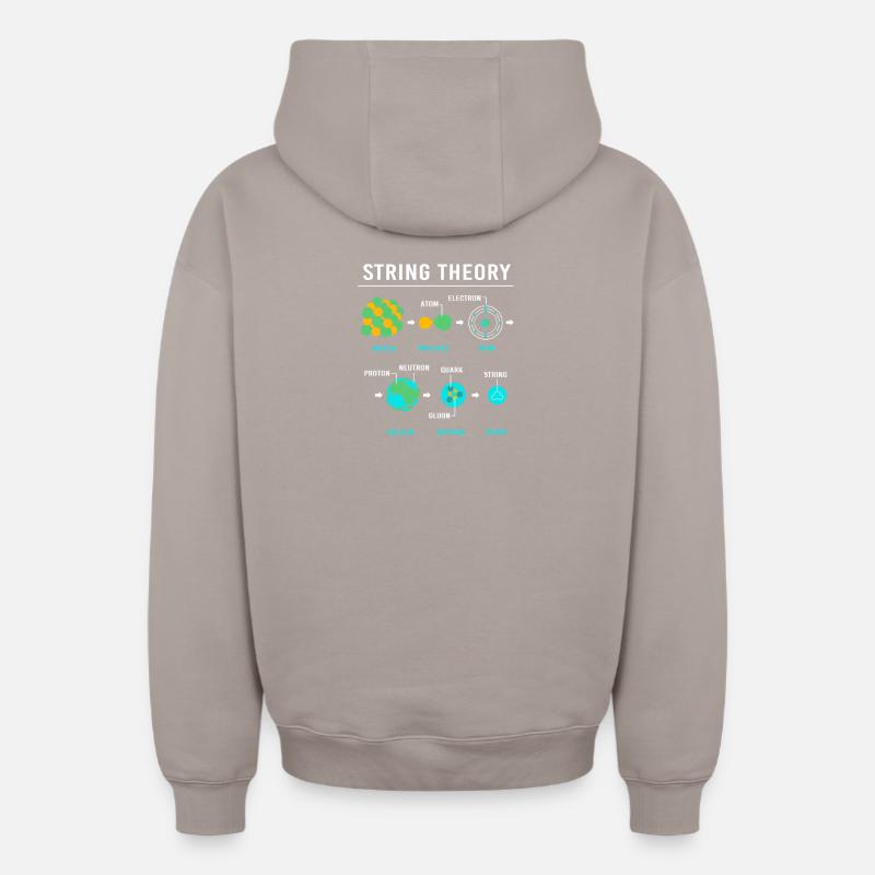 Quantenphysik Quanten Physik Quantensprung - Oversized Heavyweight Unisex Zip Hoodie - Taupe