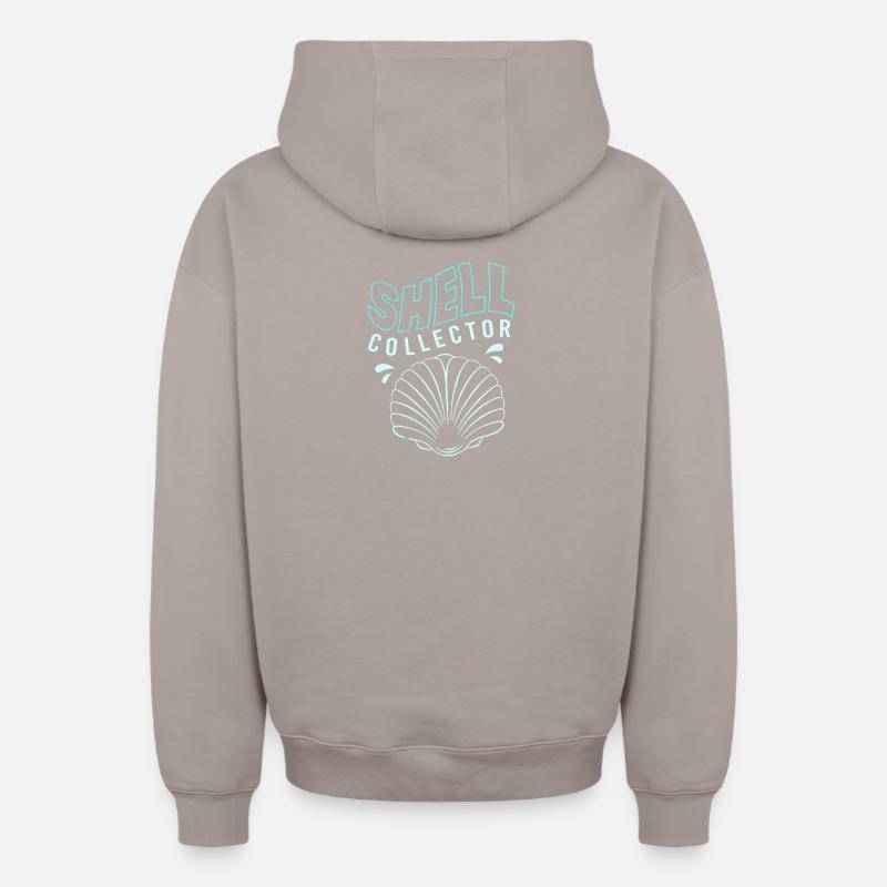 Shell collector shell - Oversized Heavyweight Unisex Zip Hoodie - taupe
