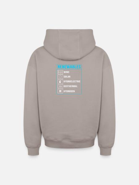 Solar Cells Solar Energy Renewable Energies - Oversized Heavyweight Unisex Zip Hoodie - taupe